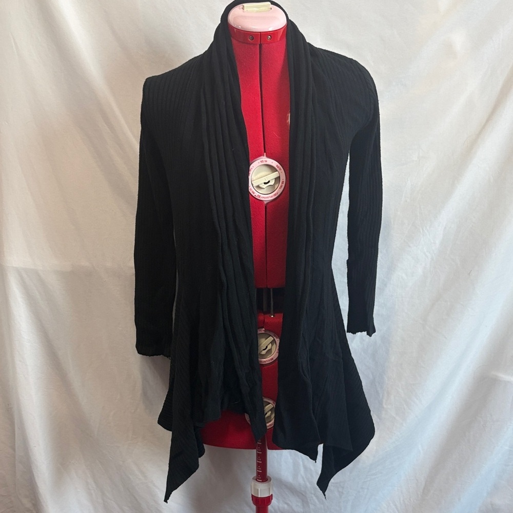 Grand Style Black Women's Draped Cardigan SM277